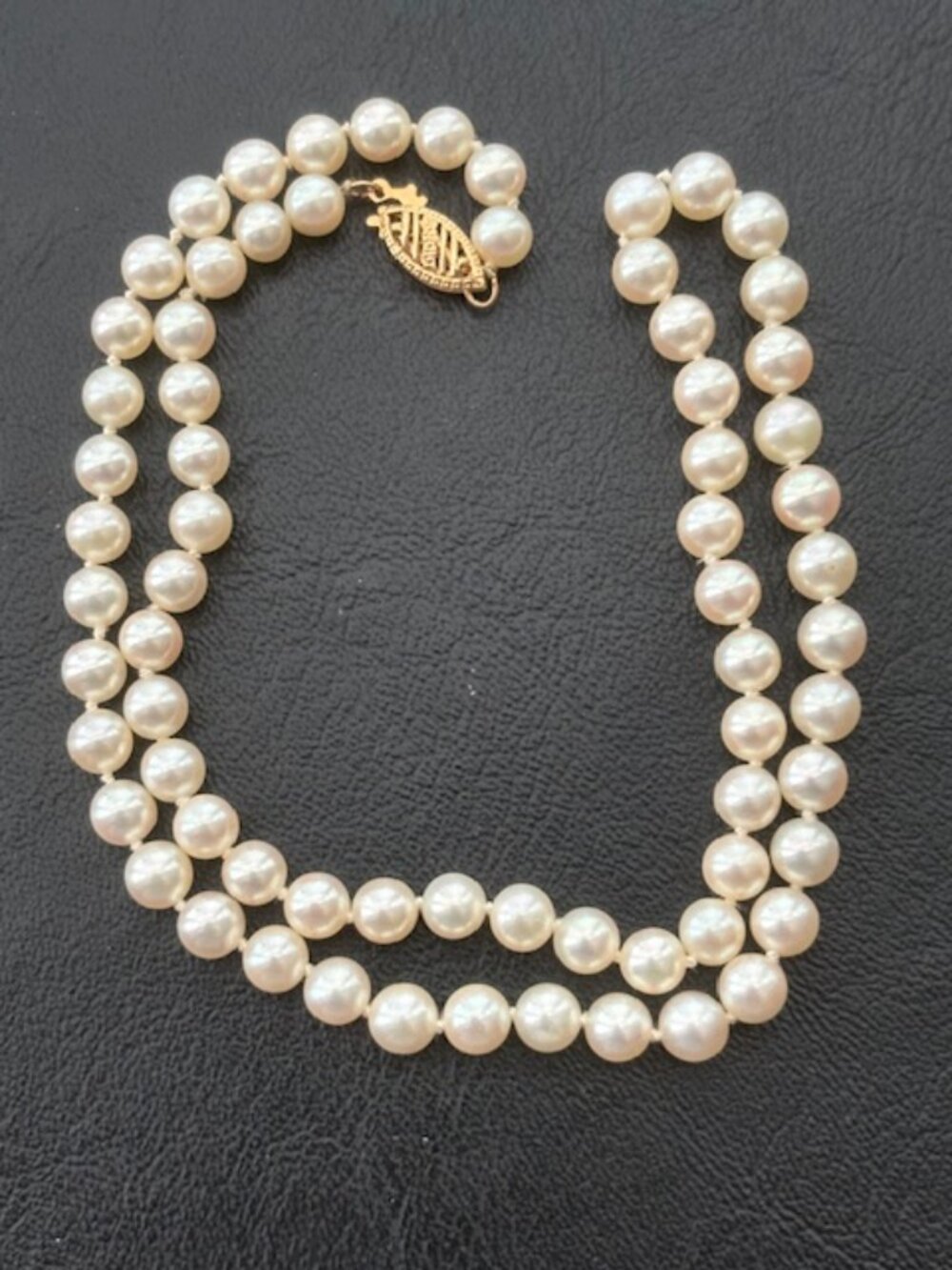 Classic 16" Akoya pearl necklace-14K gold clasp